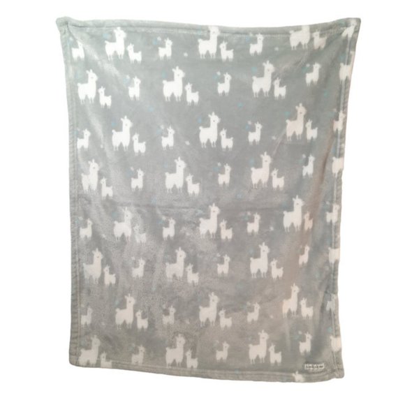 2018 Blankets & Beyond Llama Alpaca Gray Baby Lovey Security Blanket 32" X 28" - Picture 3 of 5